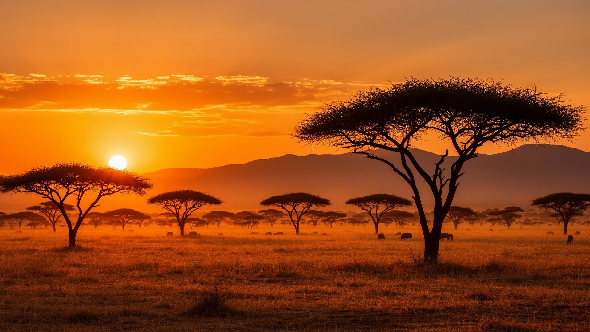 African savanna at sunset